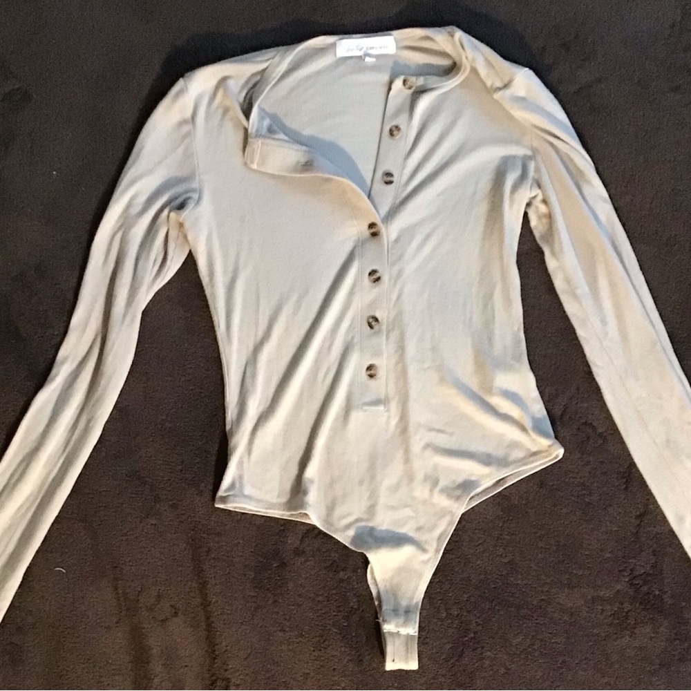 Elegant Beige Long Sleeve Bodysuit